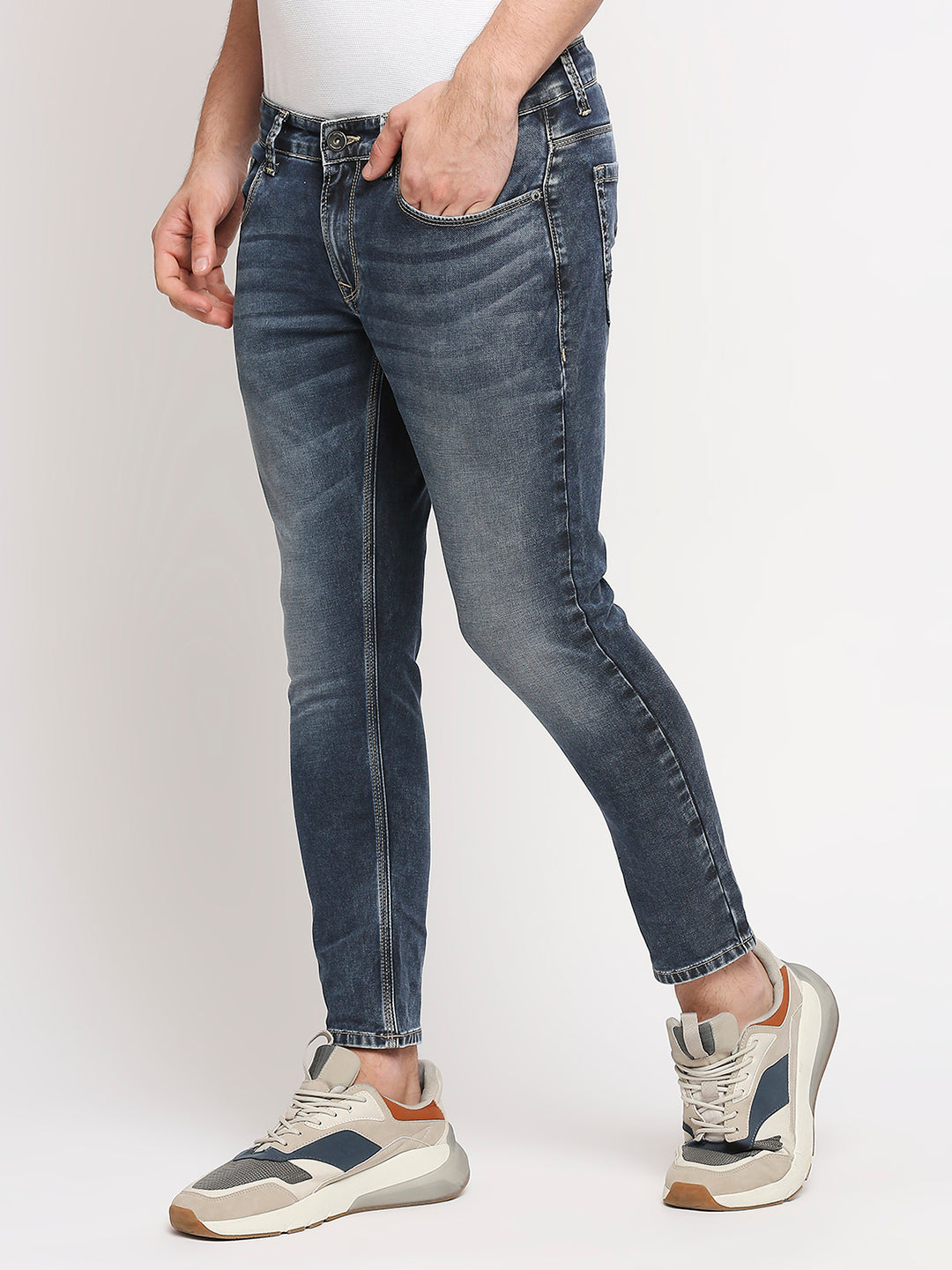 Spykar Men Mid Indigo Solid Slim Mid-Rise Jeans (Kano)