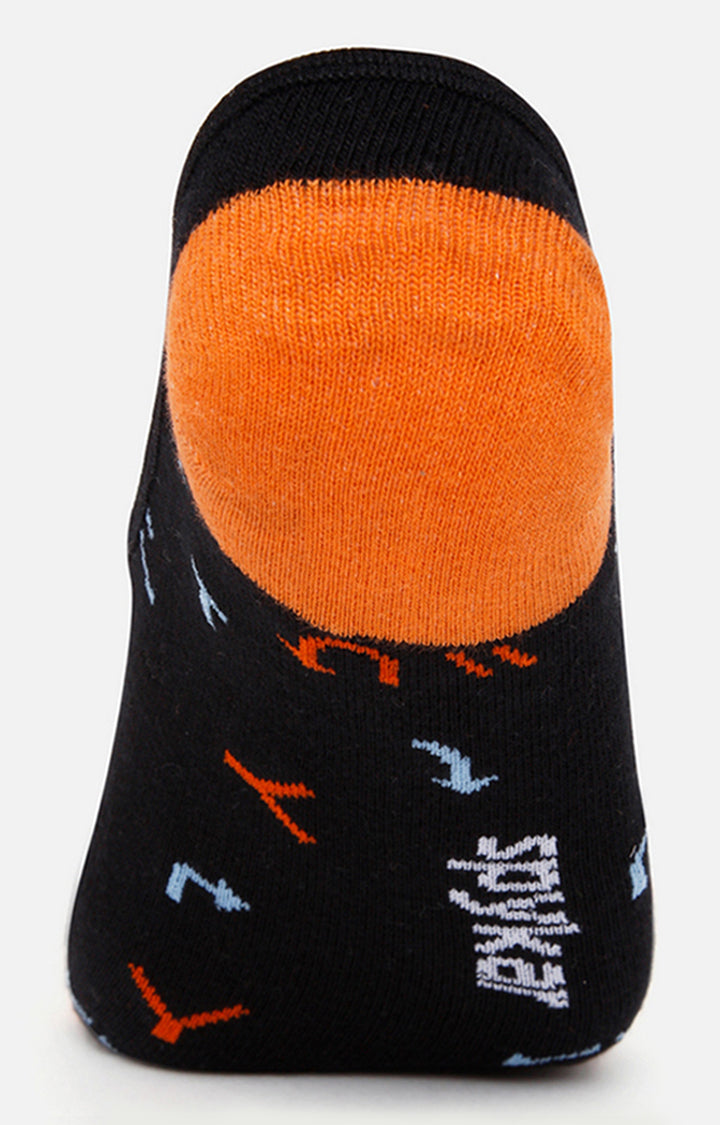 Spykar Black & Anthra Melange Cotton Ped Socks - Pack Of 2