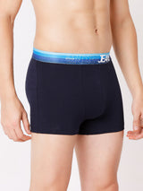 Men Premium Green Multi & Navy Blue Cotton Blend Trunk (Pack Of 2)- Underjeans By Spykar