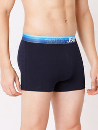 Men Premium Green Multi & Navy Blue Cotton Blend Trunk (Pack Of 2)- Underjeans By Spykar