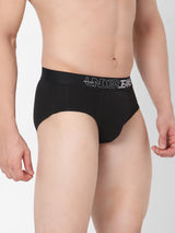 Underjeans By Spykar Men Premium Cotton Blend Black Brief