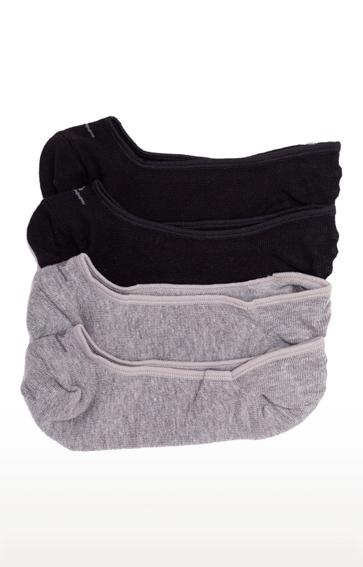 Spykar Black and Grey Solid Socks - Pair Of 2