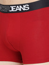 Men Premium Maroon & Dark Grey Cotton Blend Trunk - Pack Of 2- Underjeans By Spykar