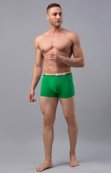 Underjeans By Spykar Men Green Solid Trunks