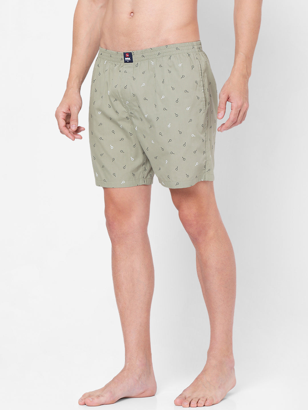 Men Premium Light Khaki Cotton Boxers - Underjeans By Spykar