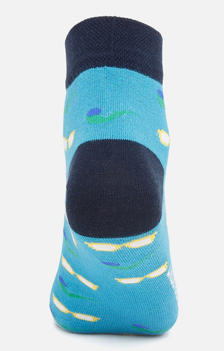 Men Premium Turq Ankle Length (Non Terry) Single Pair Of Socks- Underjeans By Spykar