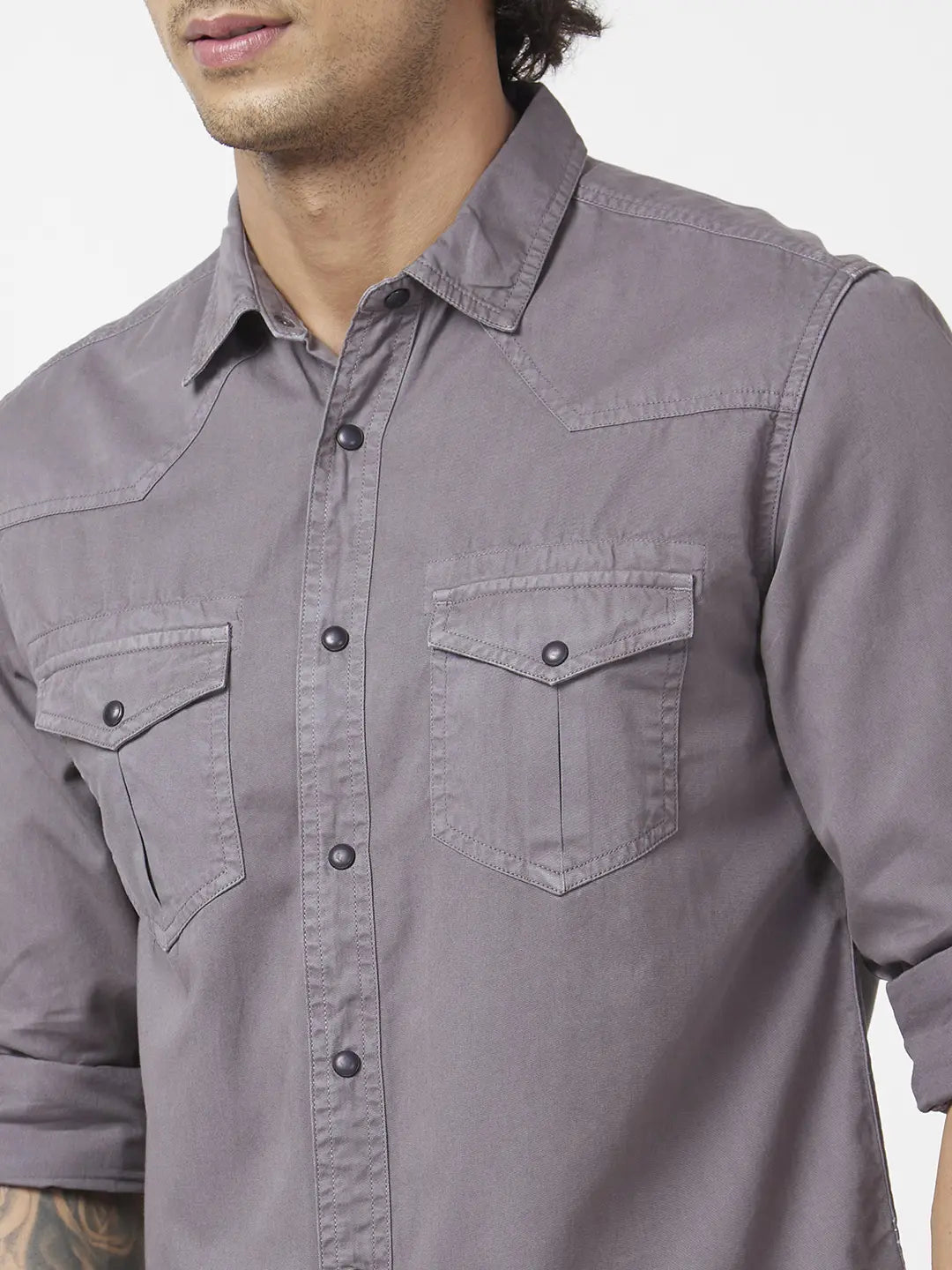 WOXEN Men Solid Casual Grey Shirt - Buy WOXEN Men Solid Casual Grey Shirt  Online at Best Prices in India | Flipkart.com