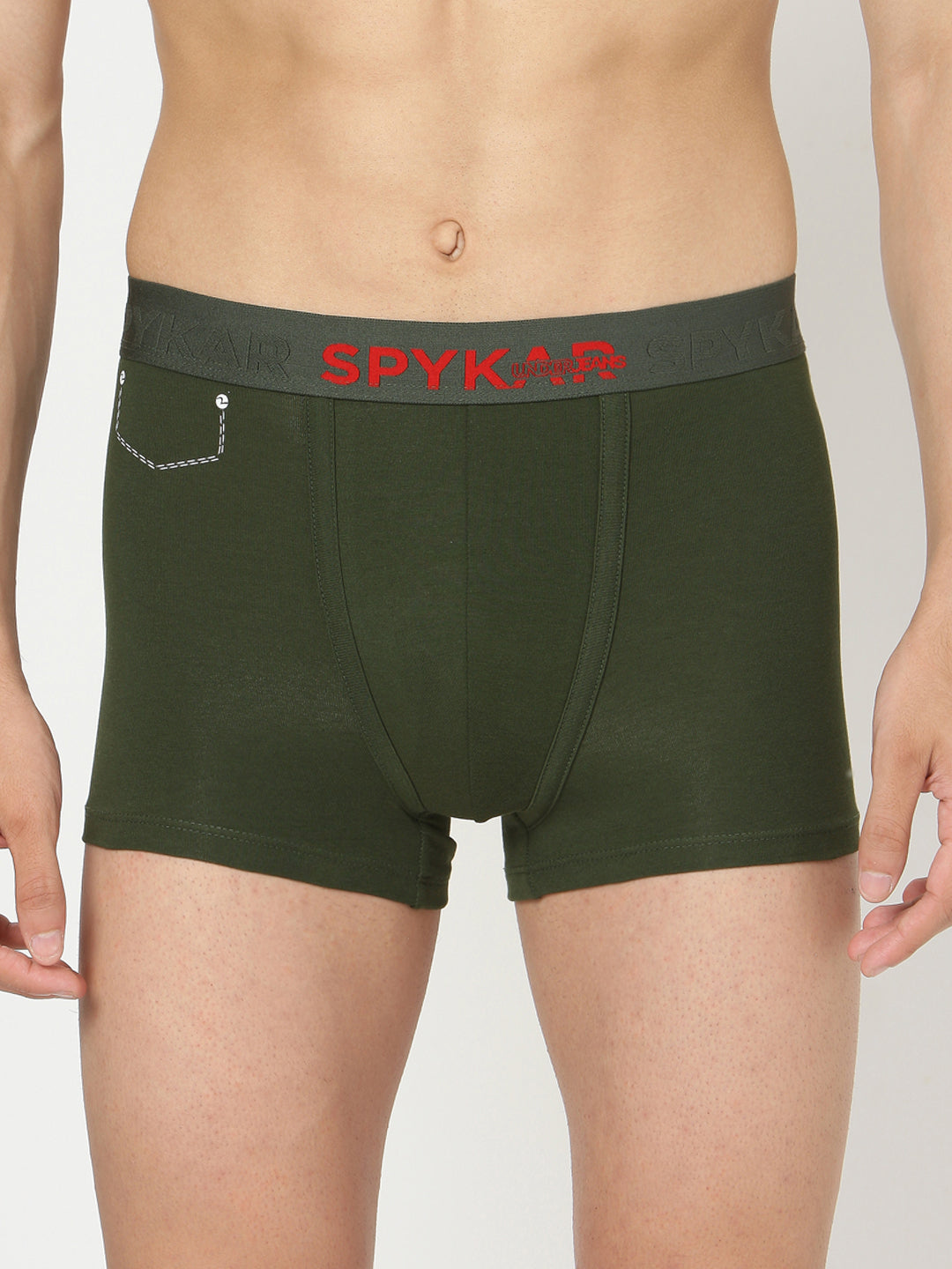 Olive Cotton Trunk for Men Premium- UnderJeans by Spykar
