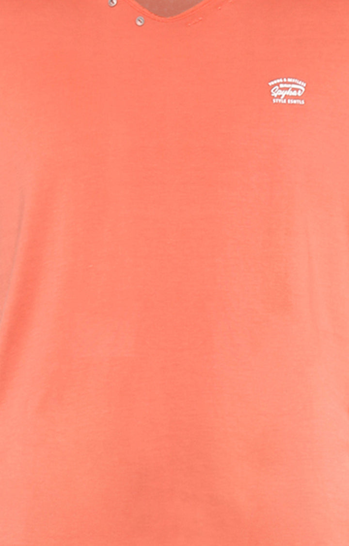 Spykar Men Coral Solid Slim Fit T-Shirt