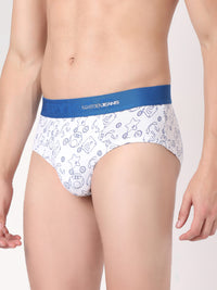 Underjeans By Spykar Men Premium Blue Cotton Blend Regular Fit Brief