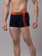 Men Premium Navy-Orange Cotton Blend Trunk- Underjeans By Spykar