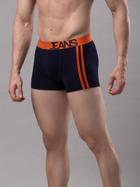 Men Premium Navy-Orange Cotton Blend Trunk- Underjeans By Spykar
