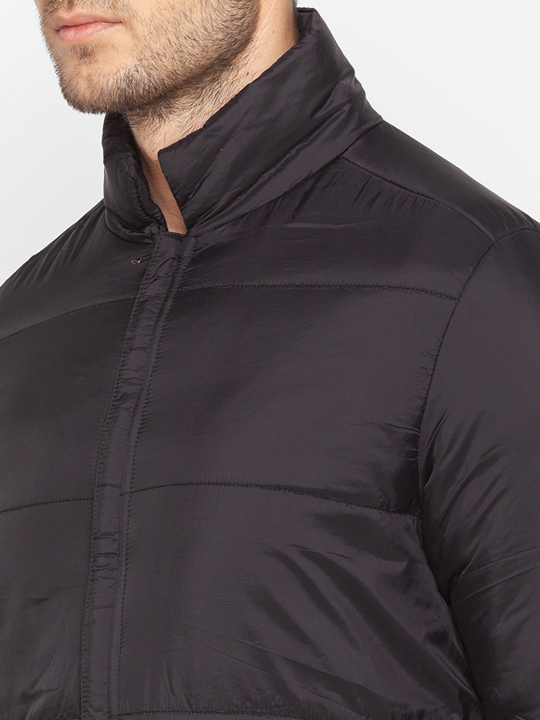 Spykar Black Polyester Men Jacket