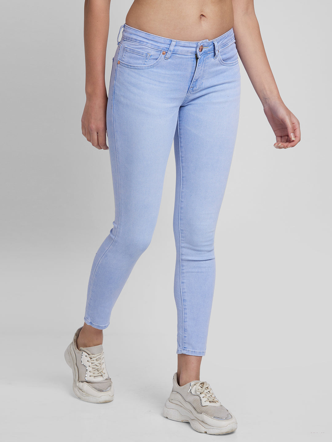 Spykar Women Light Blue Cotton Stretch Slim Fit Regular Length Jeans (Alicia)