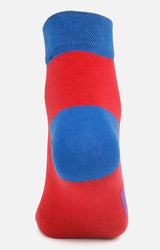 Men Premium Red Blue Ankle Length (Non Terry) Single Pair Of Socks- Underjeans By Spykar