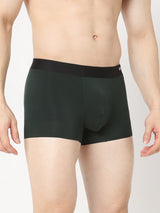 Underjeans by Spykar Men Super Premium Bonded Elastic Bottle Green Trunk