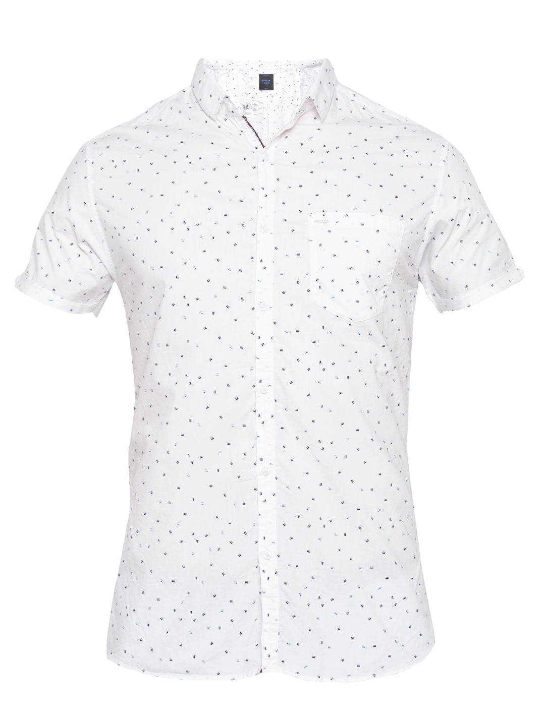 Spykar Men White Printed Slim Fit Casual Shirt