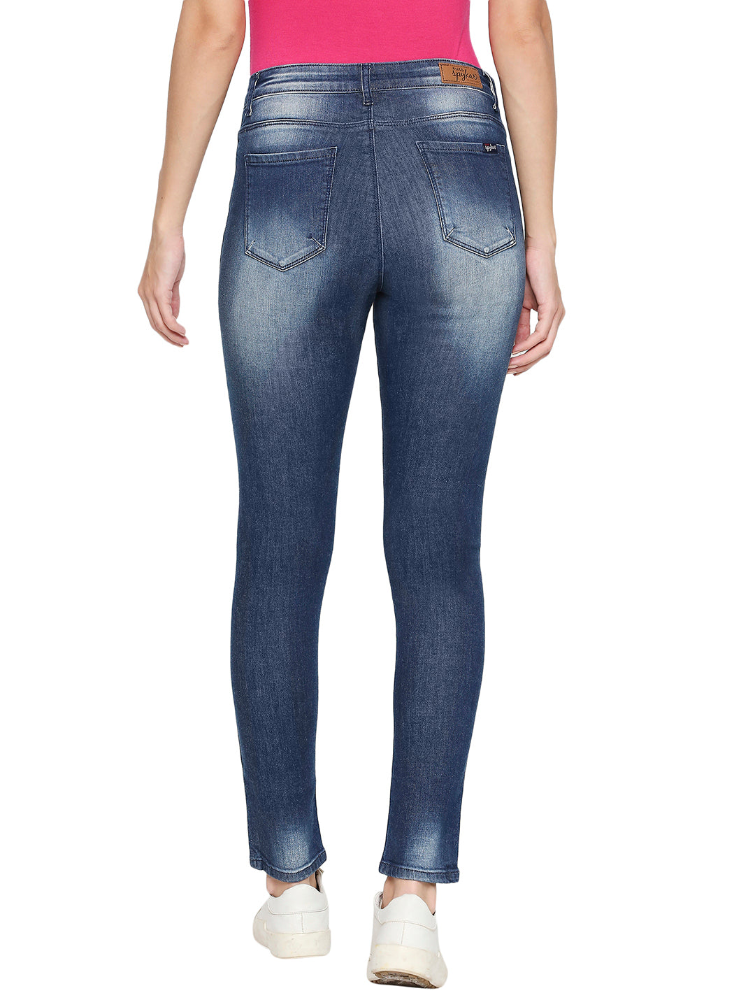 Spykar Cotton Mid Rise Skinny Ankle Length Fit Women Jeans (Adora)