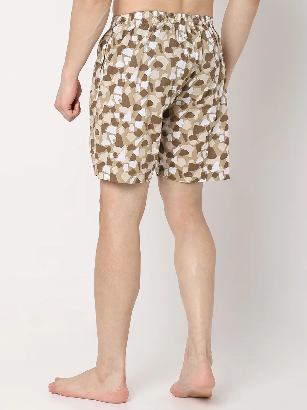 Underjeans by Spykar Men Premium Beige Cotton Blend Regular Fit Boxer Shorts