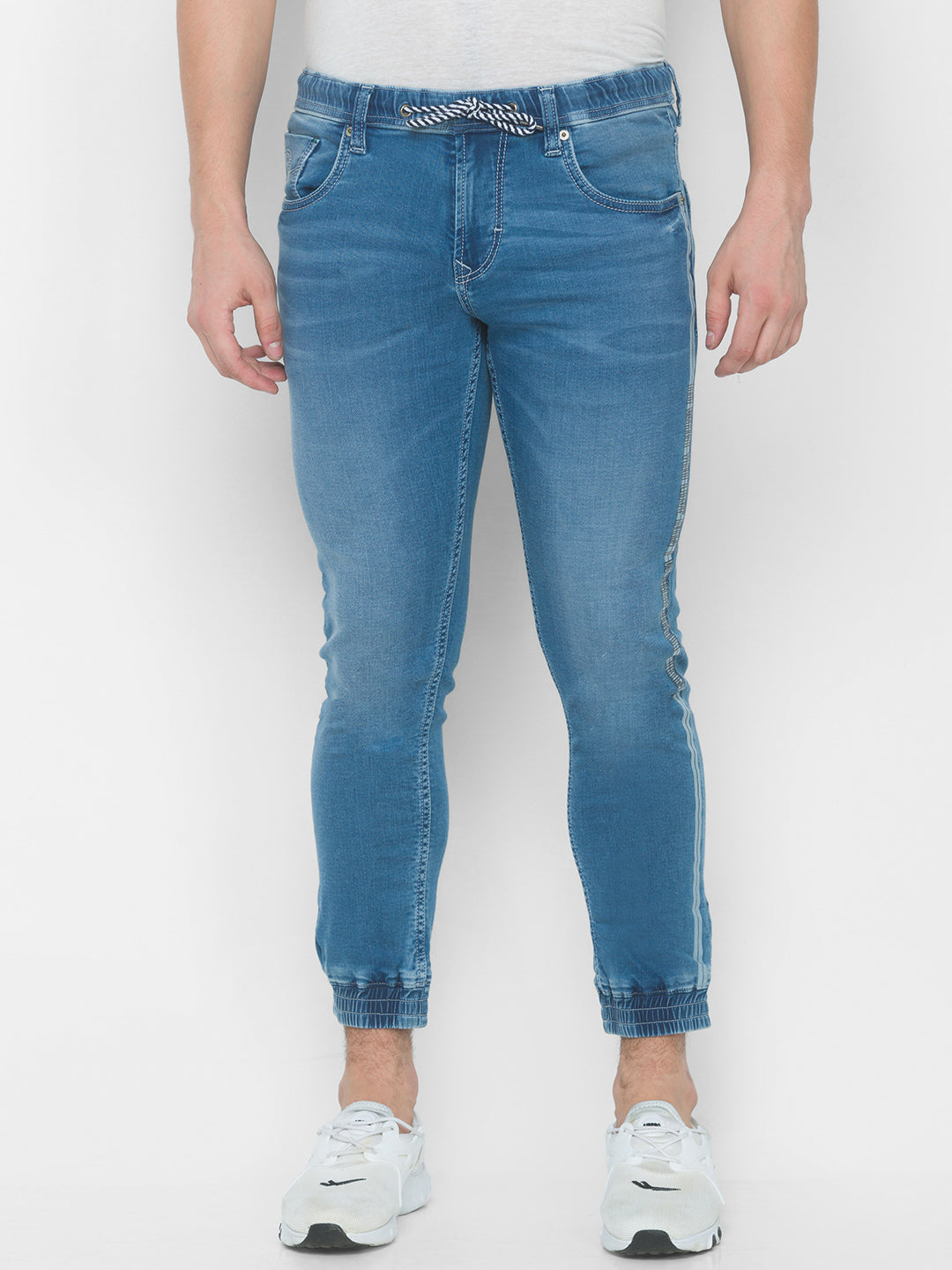 Spykar Men Mid Blue Solid Slim Mid-Rise Jeans (Kano)