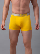 Underjeans By Spykar Men Premium Yellow Cotton Blend Trunk