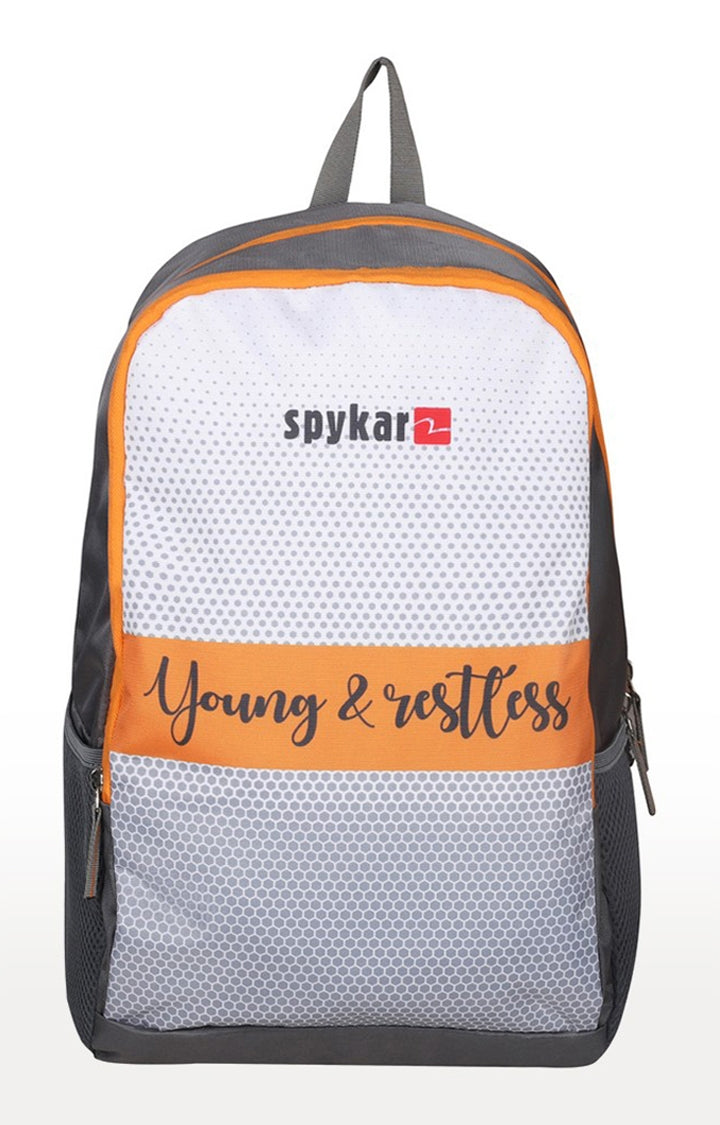 Spykar Grey Printed Laptop Bag