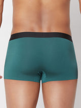 Men Green Solid Super Premium Bonded Elastic Trunk - Underjeans By Spykar