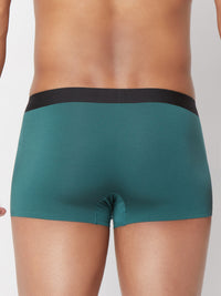 Men Green Solid Super Premium Bonded Elastic Trunk - Underjeans By Spykar