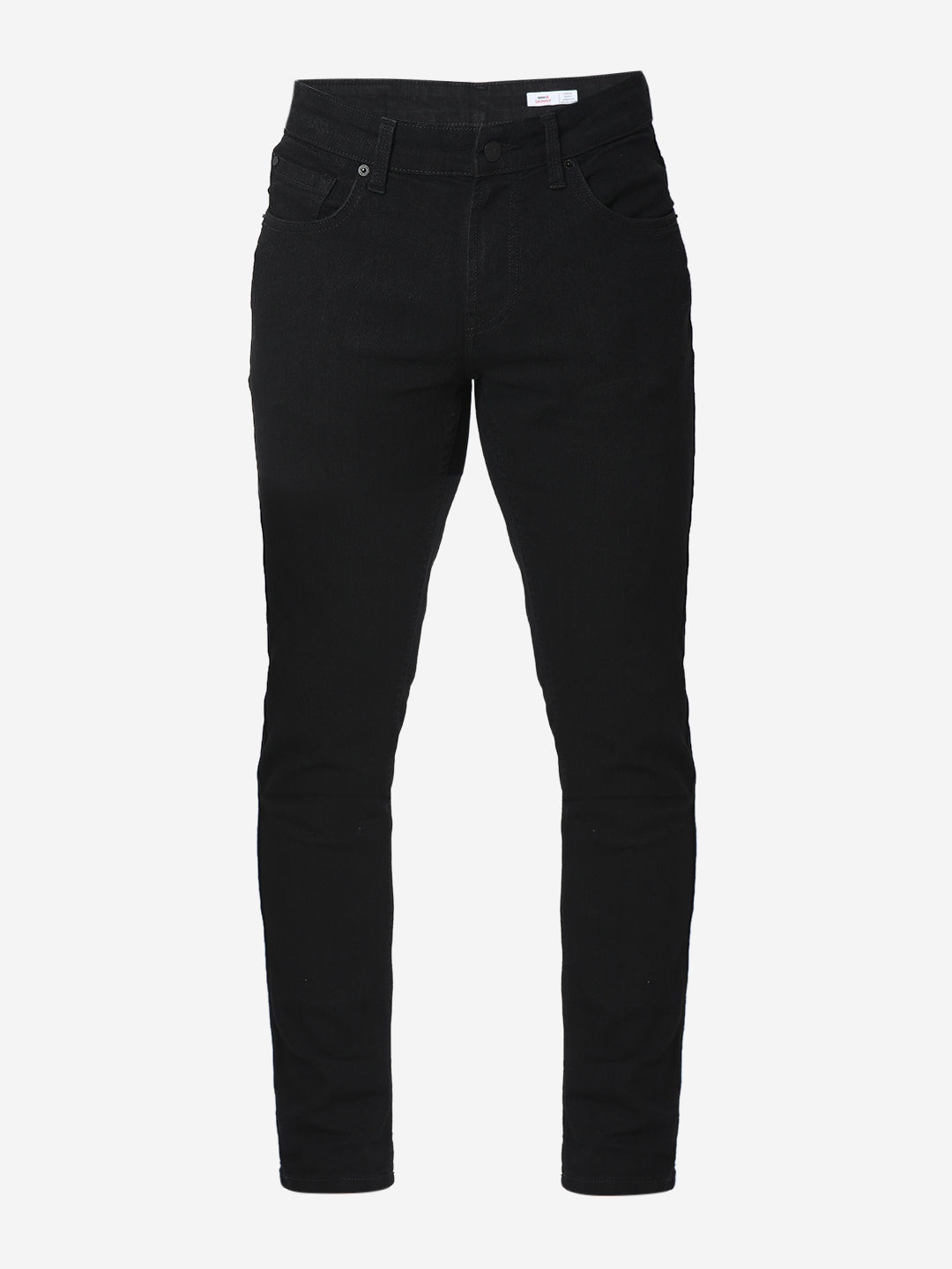 Spykar Black Cotton Slim Fit Narrow Length Jeans For Men (Skinny)