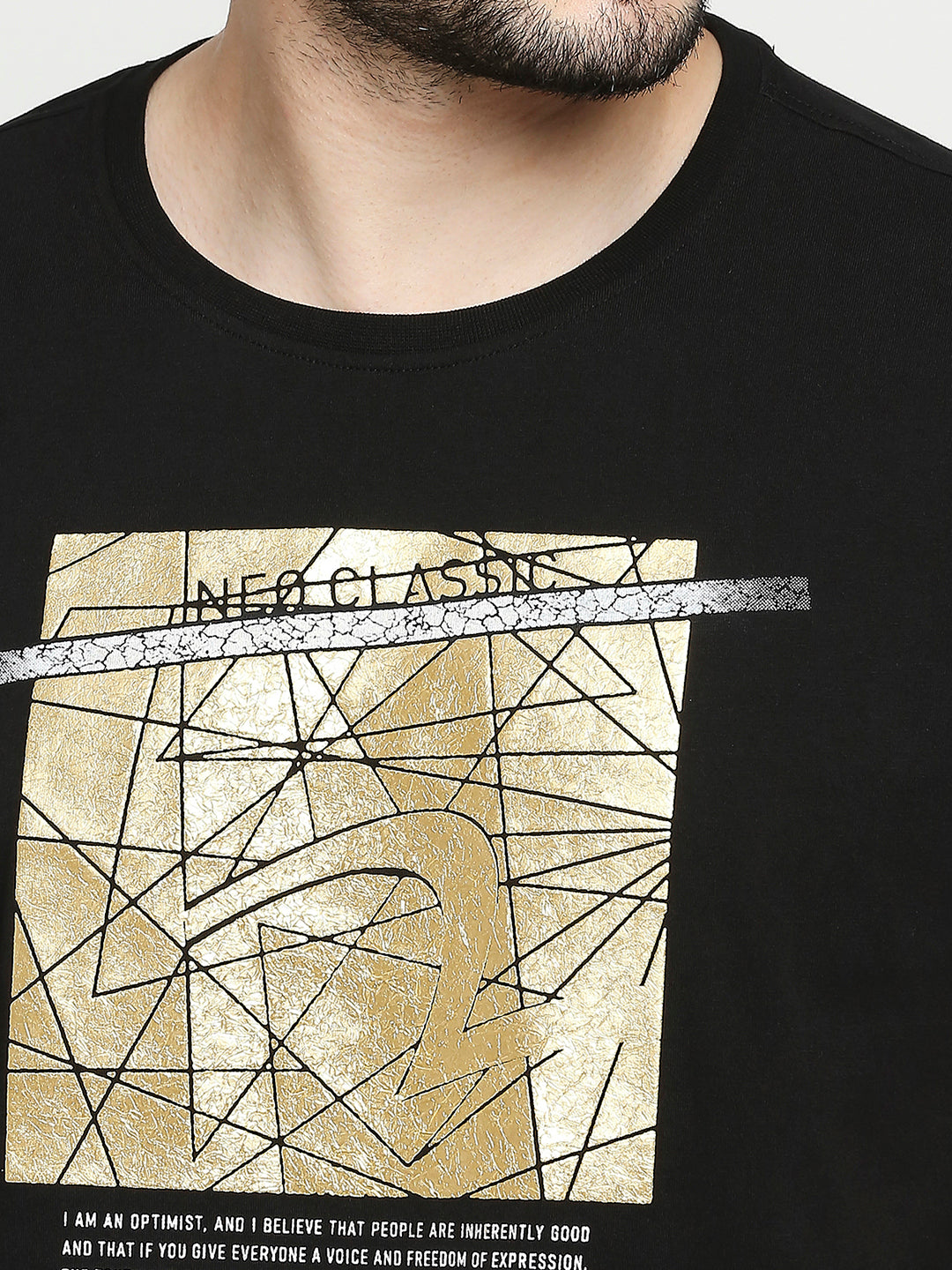 Spykar Black Cotton Half Sleeve Printed Casual T-Shirt For Men