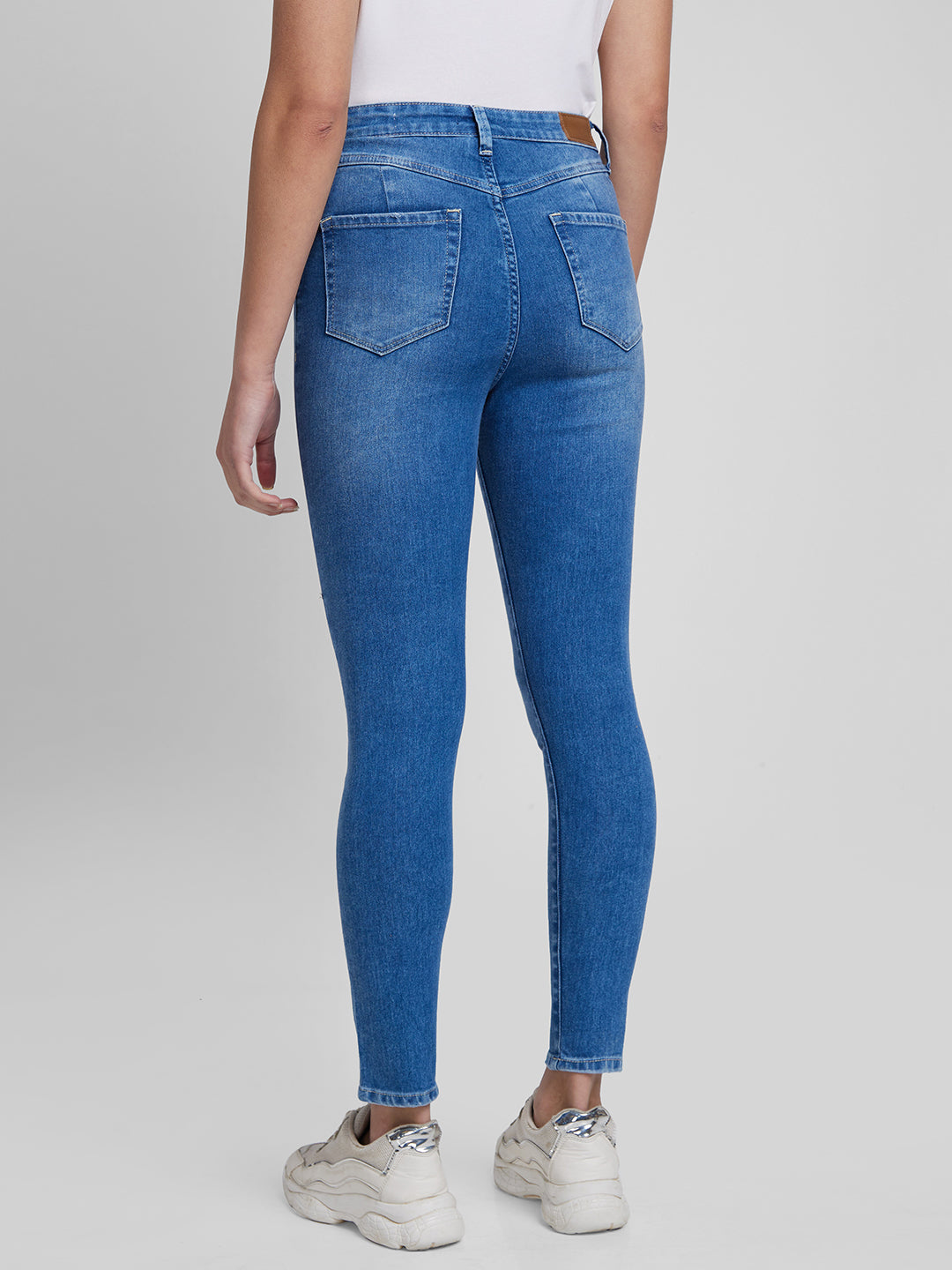 Spykar Women Light Blue Lycra Super Skinny Fit Ankle Length Jeans (Alexa)