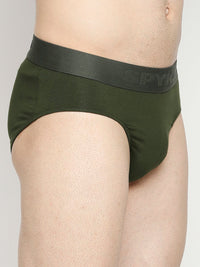 Underjeans By Spykar Men Premium Cotton Blend Olive Brief