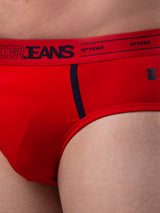 Underjeans By Spykar Men Premium Cotton Blend Red Brief