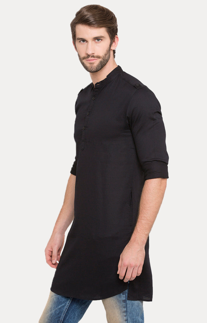 Spykar Men Black Solid Slim Fit Shirt