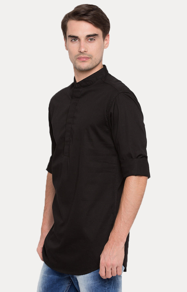 Spykar Men Black Solid Slim Fit T-Shirt