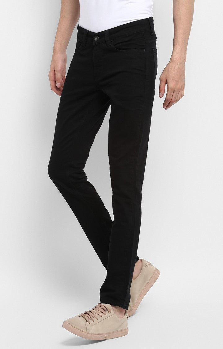 Spykar Men Black Cotton Slim Fit Narrow Length Jeans (Skinny)