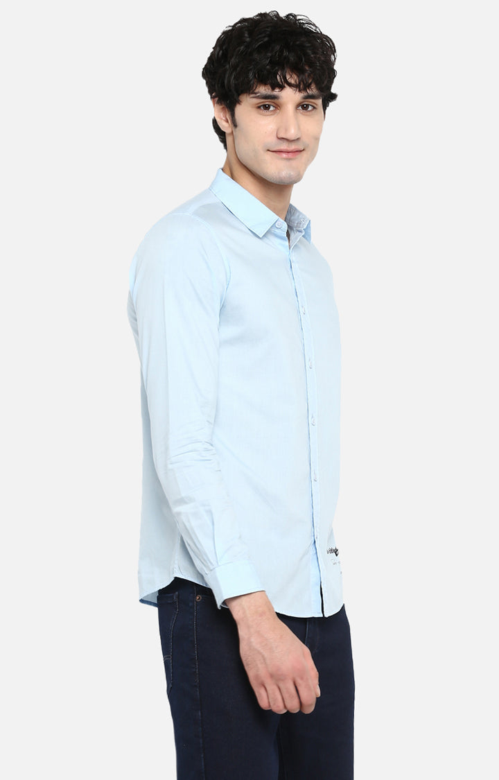 Spykar Men Blue Cotton Casual Shirt