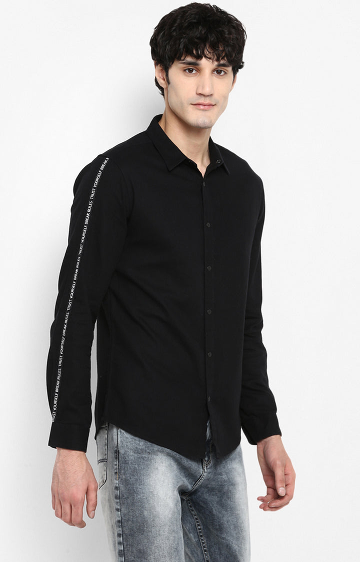 Spykar Men Black Solid Slim Fit Casual Shirt