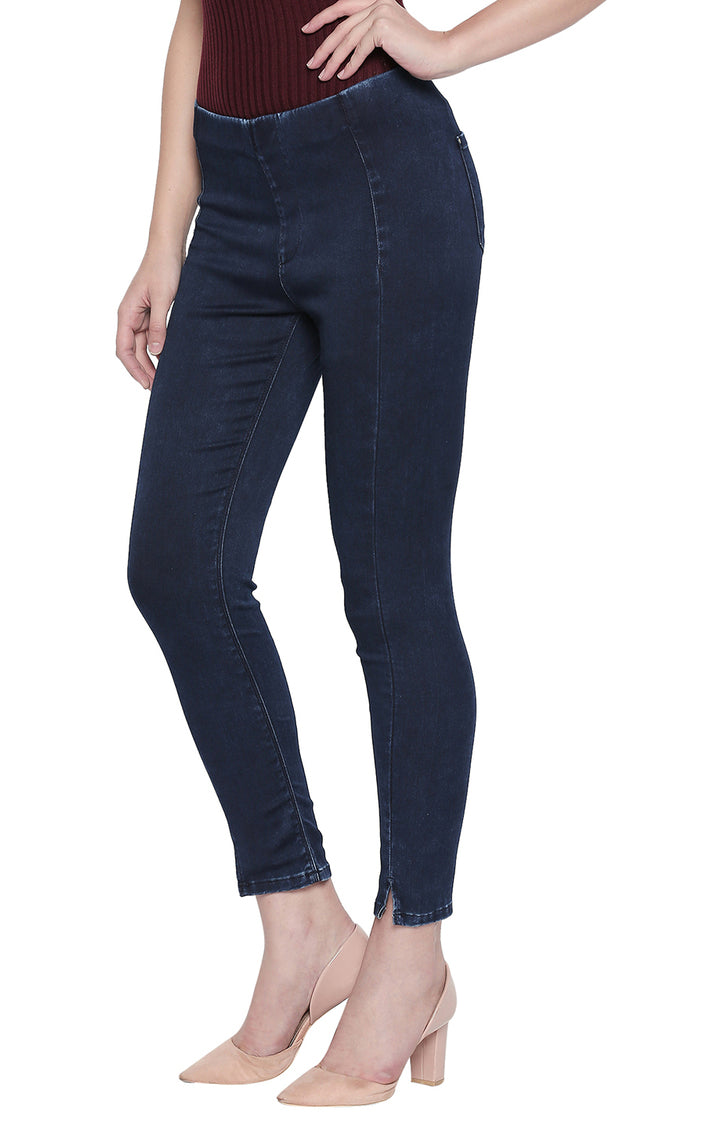 Spykar Women Blue Cotton Skinny Fit Regular Length Jeans (Ynr)