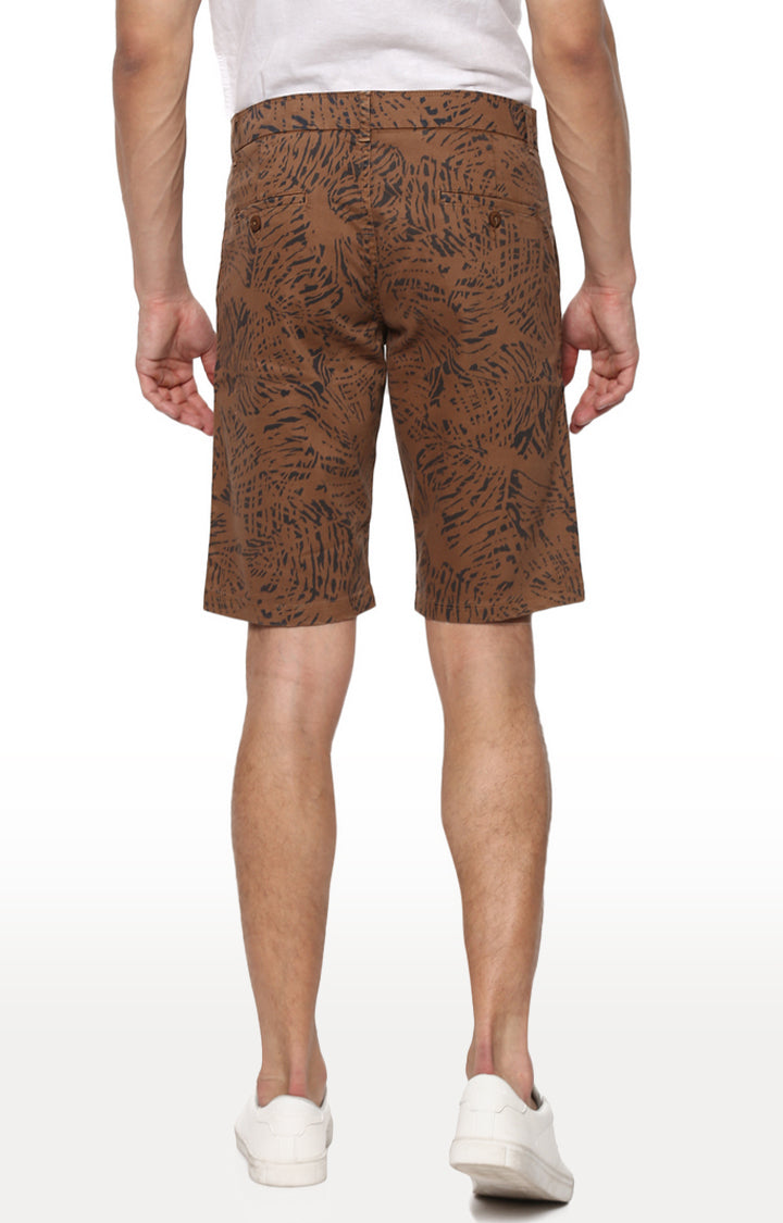 Spykar Men Brown Printed Slim Fit Shorts