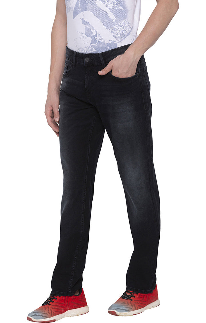 Spykar Men Black Solid Straight Fit Jeans