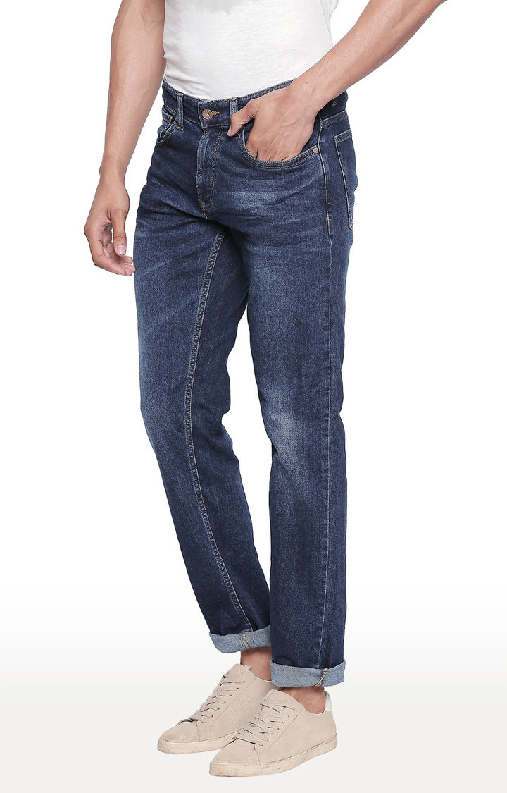 Spykar Men Blue Cotton Comfort Fit Straight Fit Jeans (Ricardo)