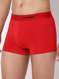 Men Premium Micromodal Red Trunk - Underjeans By Spykar