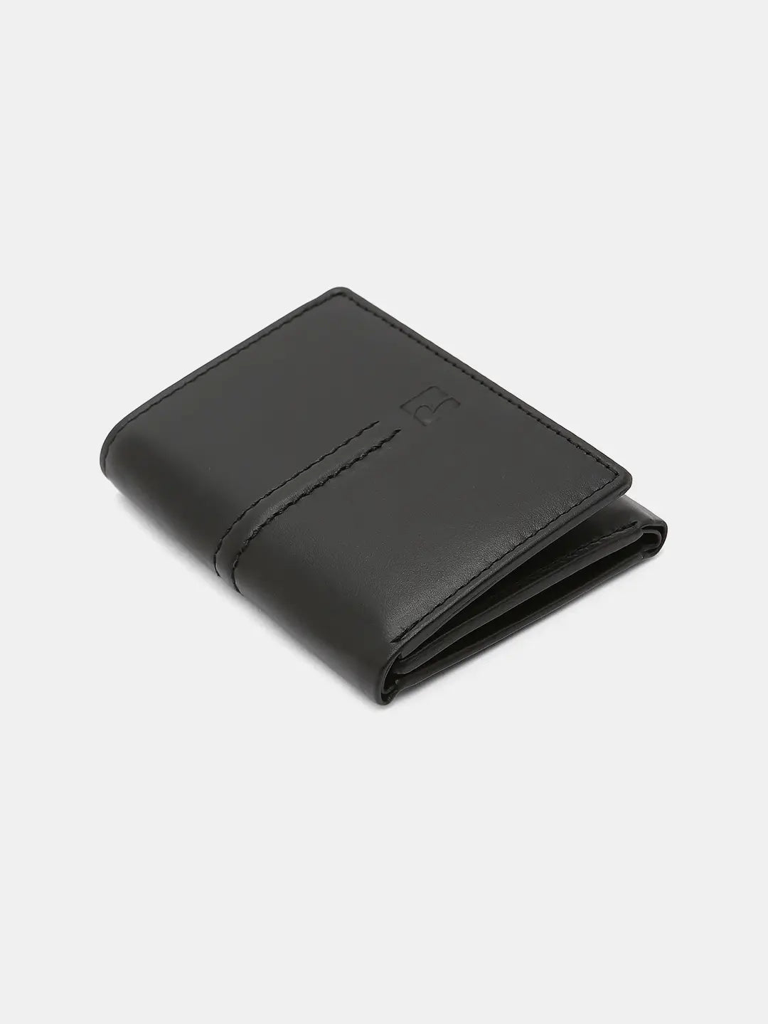 Spykar Black Leather Belt & Wallet Combo