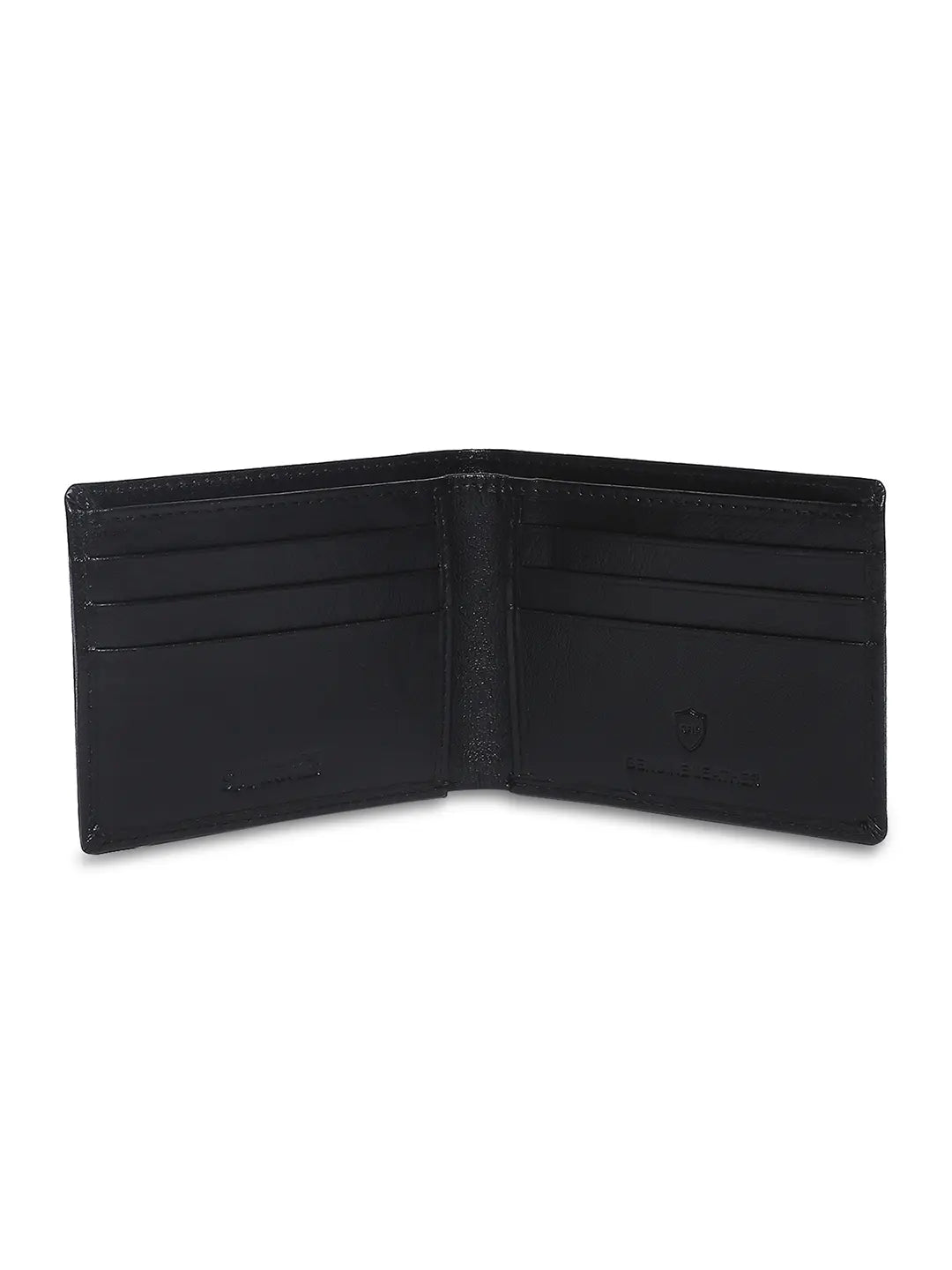 Spykar Men Black Leather Bi-Fold Wallet