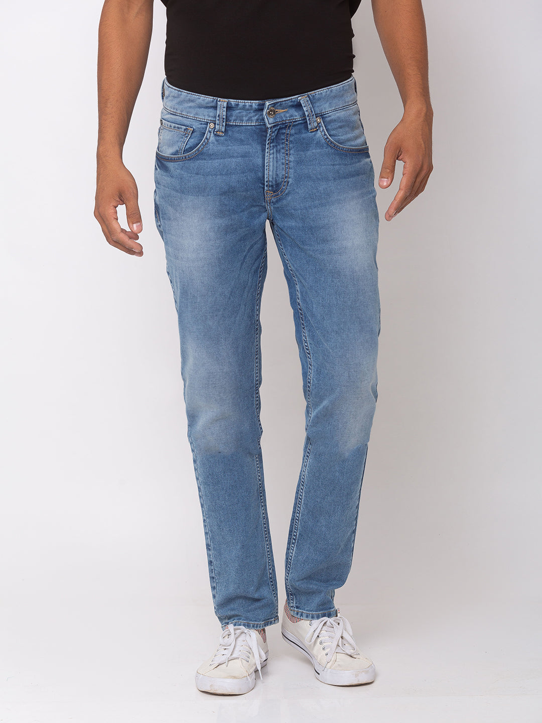 Spykar Cotton Blue Skinny Fit Jeans For Men (Skinny)