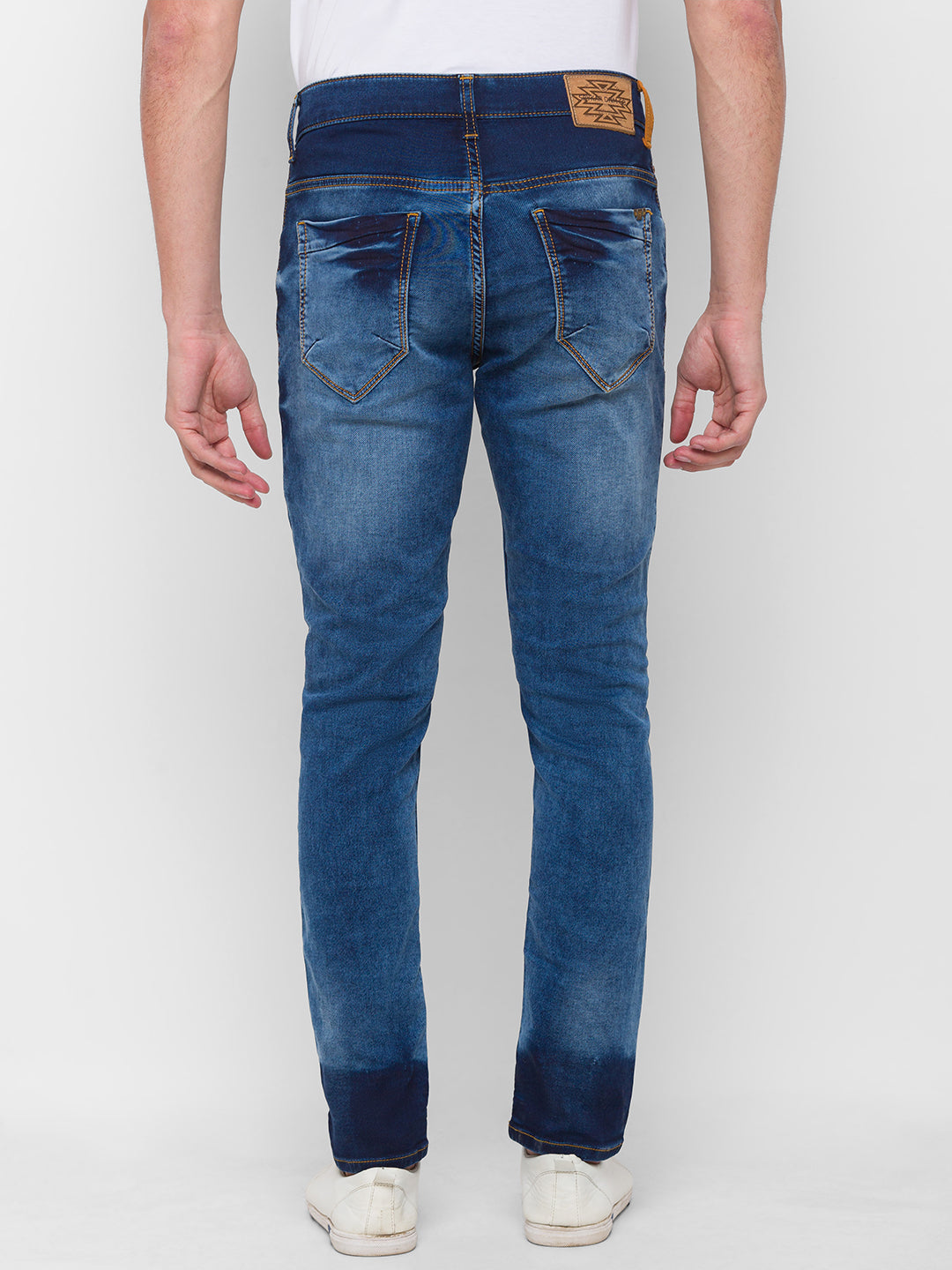 Spykar Men Blue Cotton Slim Fit Narrow Length Jeans (Ynr)