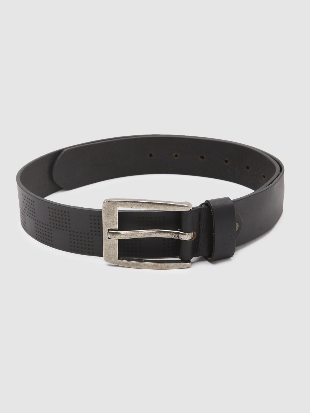 Spykar Black Genuine Leather Belt