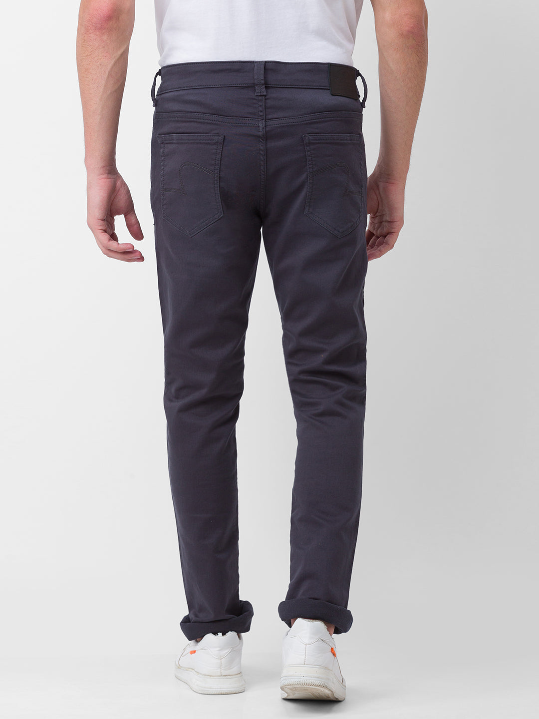 Spykar Dark Grey Cotton Regular Fit Narrow Length Jeans For Men (Rover)
