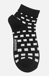 Men Premium Black White Ankle Length (Non Terry) Single Pair Of Socks- Underjeans By Spykar